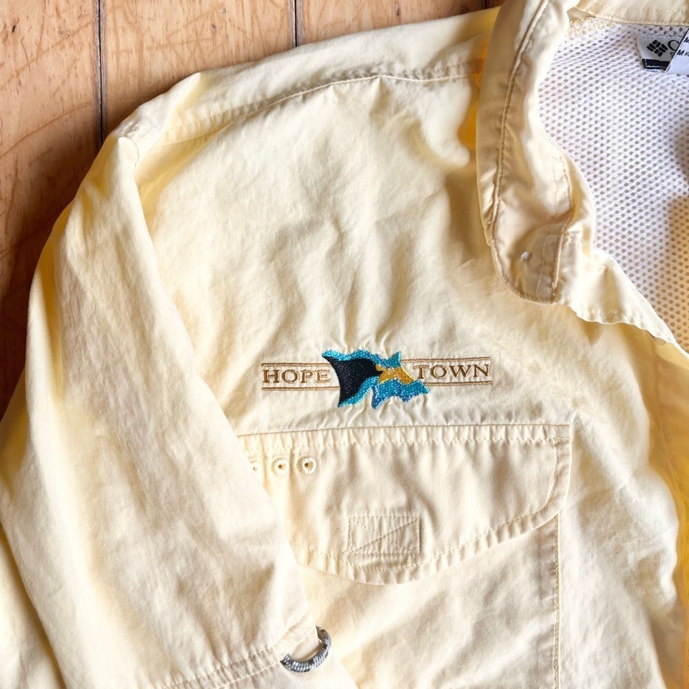 Columbia Yellow Performance Fishing Gear (PFG) Shirt Jacket Size Medium - Picture 3 of 9